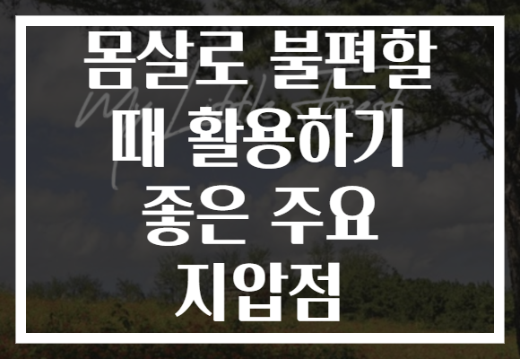 몸살로 불편할 때 활용하기 좋은 주요 지압점