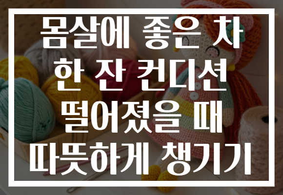 몸살에 좋은 차 한 잔 컨디션 떨어졌을 때 따뜻하게 챙기기
