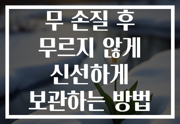 무 손질 후 무르지 않게 신선하게 보관하는 방법