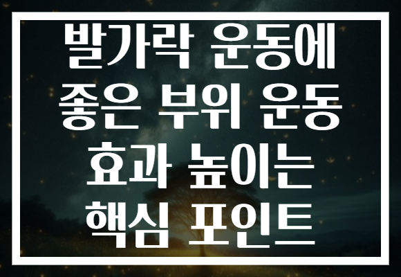 발가락 운동에 좋은 부위 운동 효과 높이는 핵심 포인트