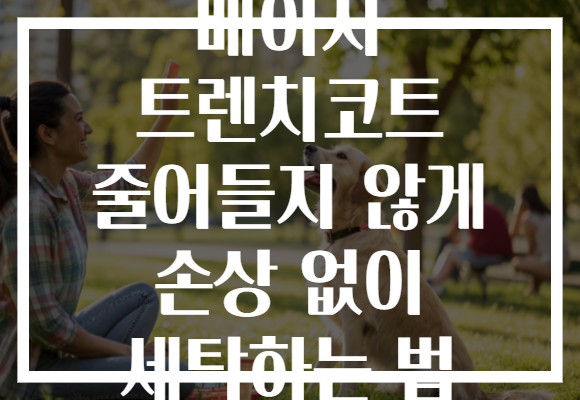 베이지 트렌치코트 줄어들지 않게 손상 없이 세탁하는 법