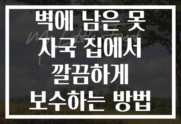 벽에 남은 못 자국 집에서 깔끔하게 보수하는 방법