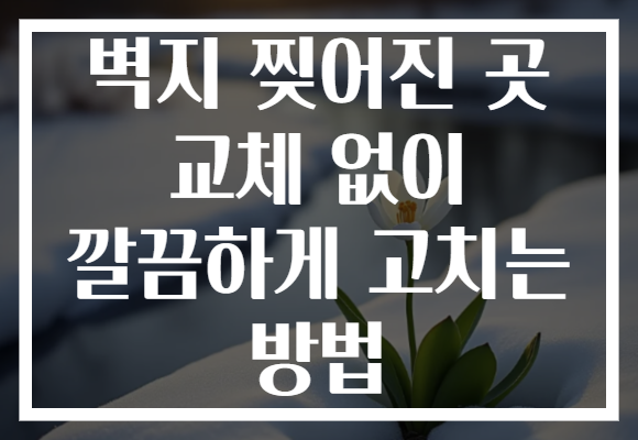 벽지 찢어진 곳 교체 없이 깔끔하게 고치는 방법