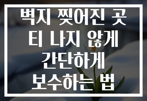 벽지 찢어진 곳 티 나지 않게 간단하게 보수하는 법