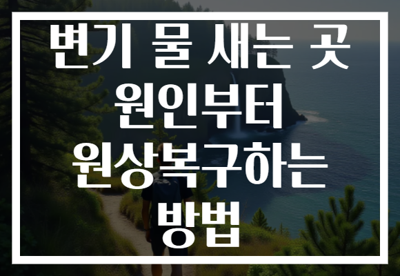 변기 물 새는 곳 원인부터 원상복구하는 방법
