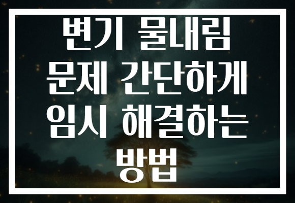 변기 물내림 문제 간단하게 임시 해결하는 방법