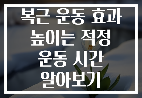 복근 운동 효과 높이는 적정 운동 시간 알아보기