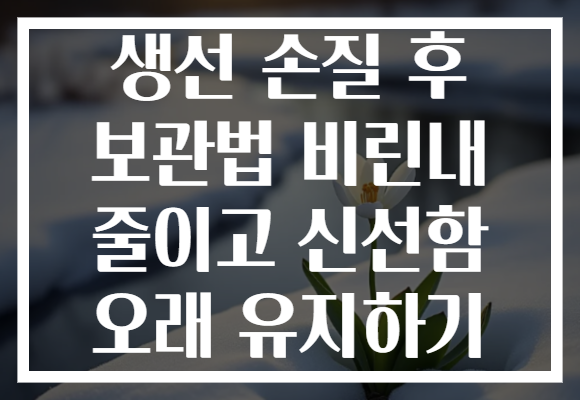 생선 손질 후 보관법 비린내 줄이고 신선함 오래 유지하기