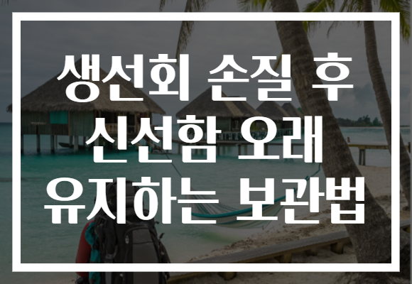 생선회 손질 후 신선함 오래 유지하는 보관법