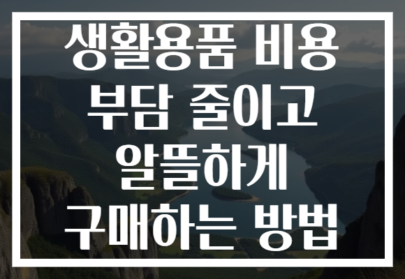 생활용품 비용 부담 줄이고 알뜰하게 구매하는 방법