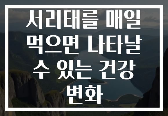 서리태를 매일 먹으면 나타날 수 있는 건강 변화