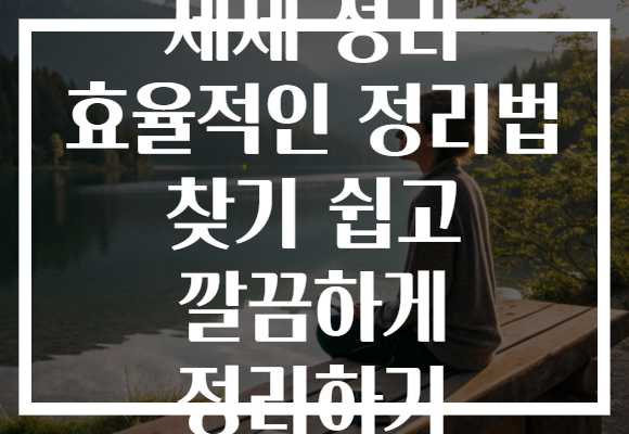 세제 정리 효율적인 정리법 찾기 쉽고 깔끔하게 정리하기
