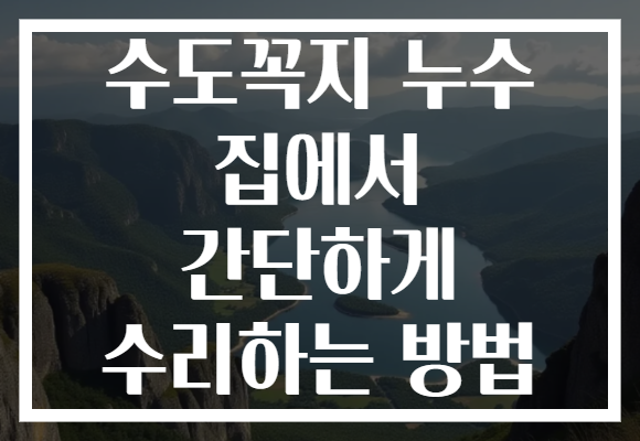 수도꼭지 누수 집에서 간단하게 수리하는 방법