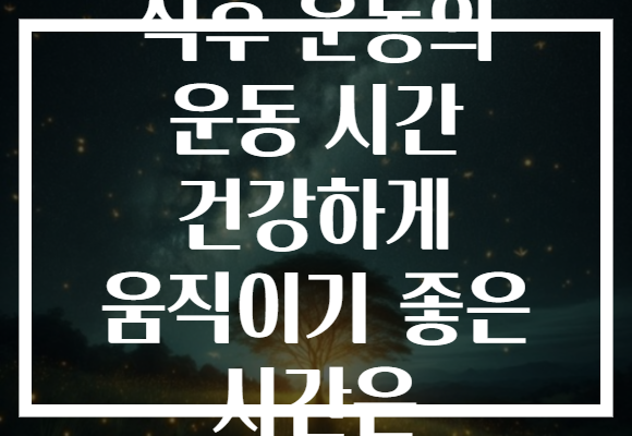 식후 운동의 운동 시간 건강하게 움직이기 좋은 시간은