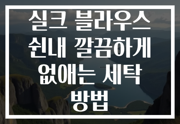 실크 블라우스 쉰내 깔끔하게 없애는 세탁 방법