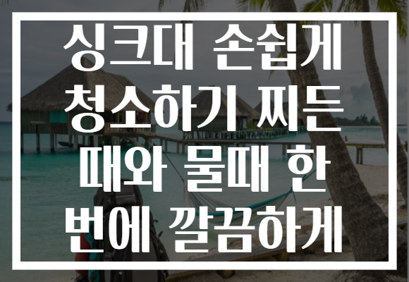 싱크대 손쉽게 청소하기 찌든 때와 물때 한 번에 깔끔하게