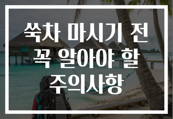 쑥차 마시기 전 꼭 알아야 할 주의사항