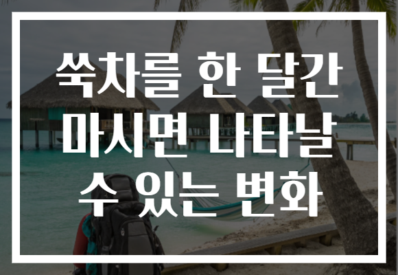 쑥차를 한 달간 마시면 나타날 수 있는 변화