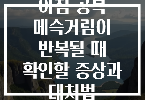 아침 공복 메슥거림이 반복될 때 확인할 증상과 대처법