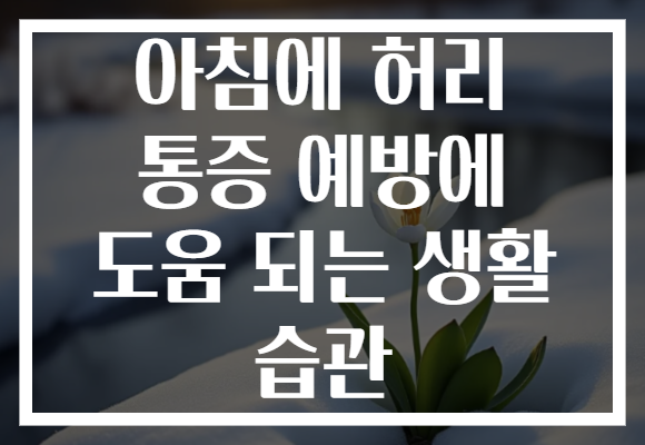 아침에 허리 통증 예방에 도움 되는 생활 습관