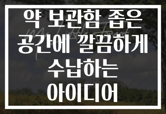 약 보관함 좁은 공간에 깔끔하게 수납하는 아이디어