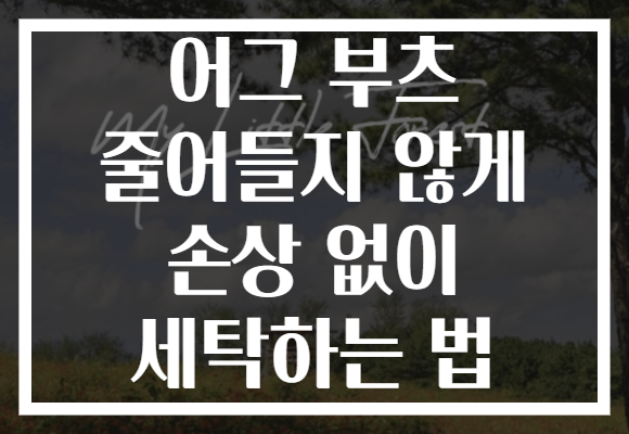 어그 부츠 줄어들지 않게 손상 없이 세탁하는 법