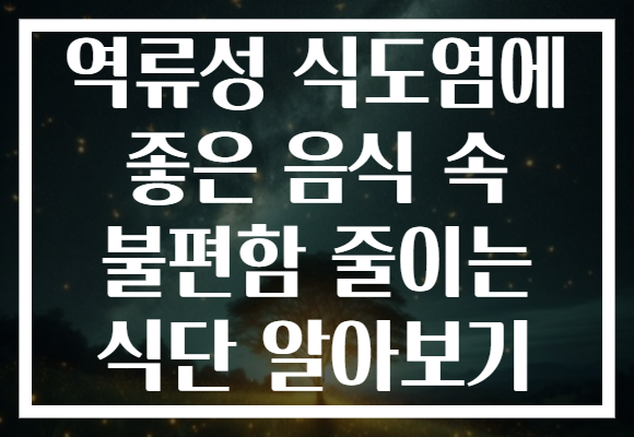 역류성 식도염에 좋은 음식 속 불편함 줄이는 식단 알아보기
