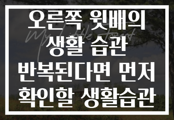 오른쪽 윗배의 생활 습관 반복된다면 먼저 확인할 생활습관