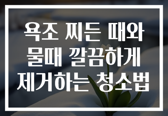 욕조 찌든 때와 물때 깔끔하게 제거하는 청소법