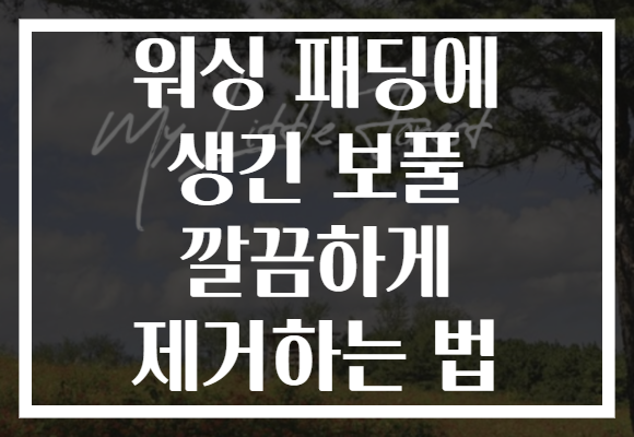 워싱 패딩에 생긴 보풀 깔끔하게 제거하는 법