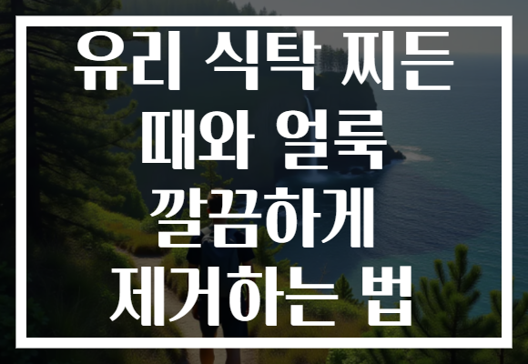 유리 식탁 찌든 때와 얼룩 깔끔하게 제거하는 법