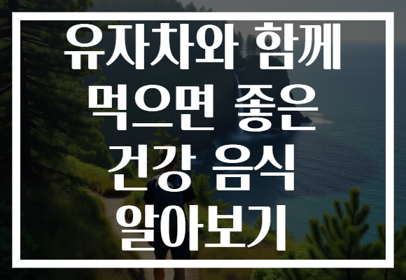 유자차와 함께 먹으면 좋은 건강 음식 알아보기