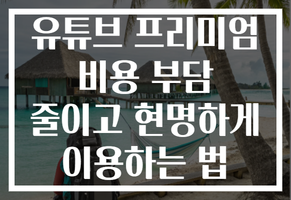 유튜브 프리미엄 비용 부담 줄이고 현명하게 이용하는 법