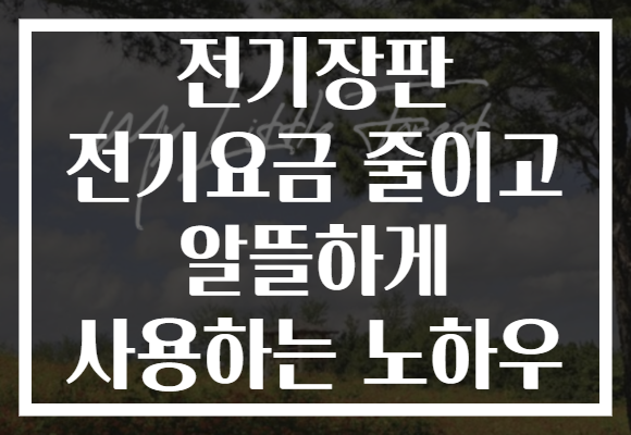전기장판 전기요금 줄이고 알뜰하게 사용하는 노하우