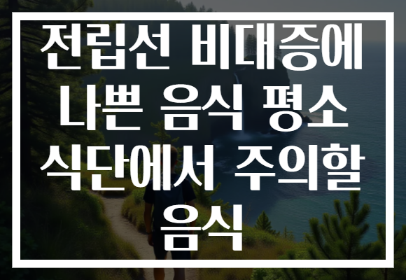 전립선 비대증에 나쁜 음식 평소 식단에서 주의할 음식