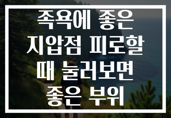 족욕에 좋은 지압점 피로할 때 눌러보면 좋은 부위