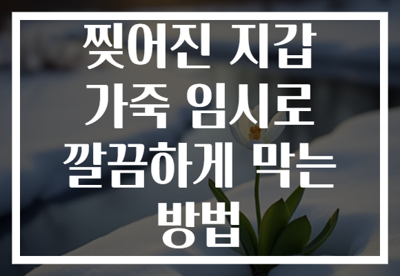 찢어진 지갑 가죽 임시로 깔끔하게 막는 방법