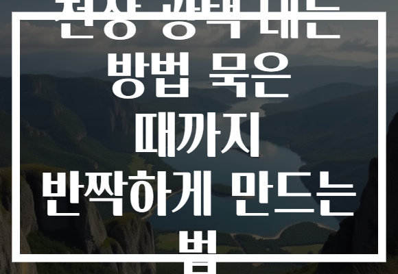 천장 광택 내는 방법 묵은 때까지 반짝하게 만드는 법