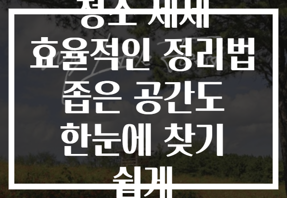 청소 세제 효율적인 정리법 좁은 공간도 한눈에 찾기 쉽게