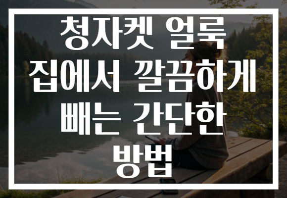 청자켓 얼룩 집에서 깔끔하게 빼는 간단한 방법