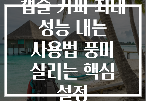 캡슐 커피 최대 성능 내는 사용법 풍미 살리는 핵심 설정