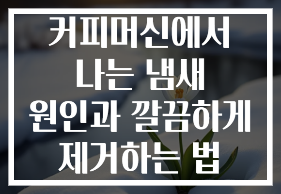 커피머신에서 나는 냄새 원인과 깔끔하게 제거하는 법