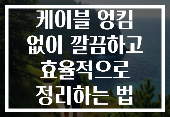 케이블 엉킴 없이 깔끔하고 효율적으로 정리하는 법