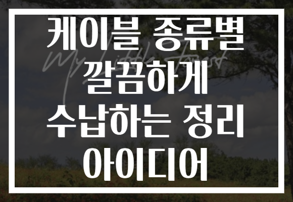케이블 종류별 깔끔하게 수납하는 정리 아이디어