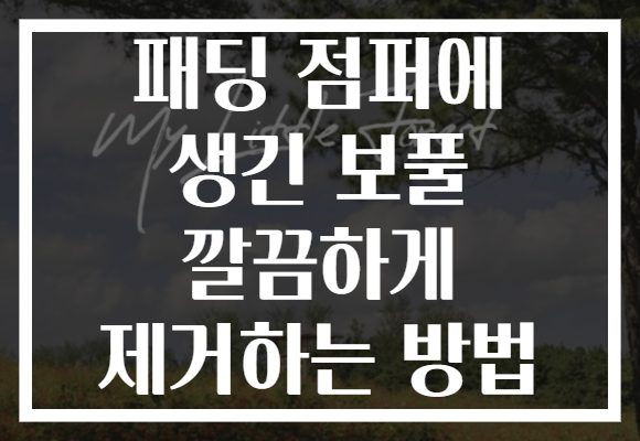 패딩 점퍼에 생긴 보풀 깔끔하게 제거하는 방법