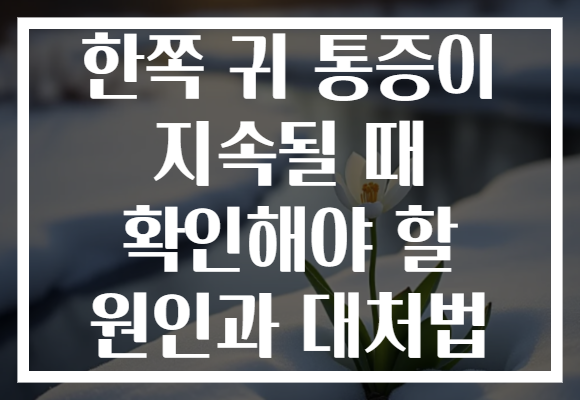 한쪽 귀 통증이 지속될 때 확인해야 할 원인과 대처법