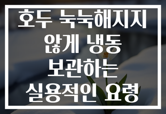 호두 눅눅해지지 않게 냉동 보관하는 실용적인 요령