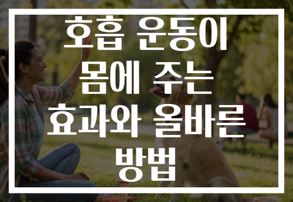 호흡 운동이 몸에 주는 효과와 올바른 방법