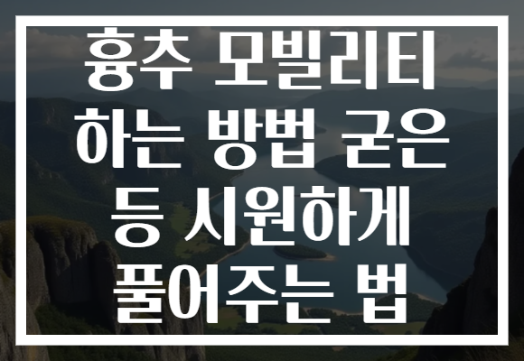 흉추 모빌리티 하는 방법 굳은 등 시원하게 풀어주는 법