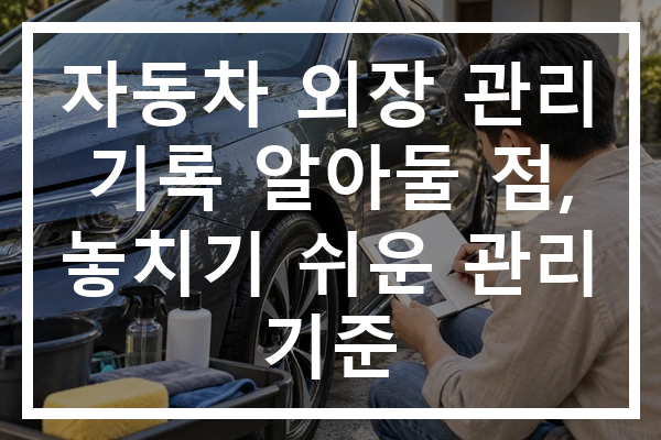 자동차 외장 관리 기록 알아둘 점, 놓치기 쉬운 관리 기준